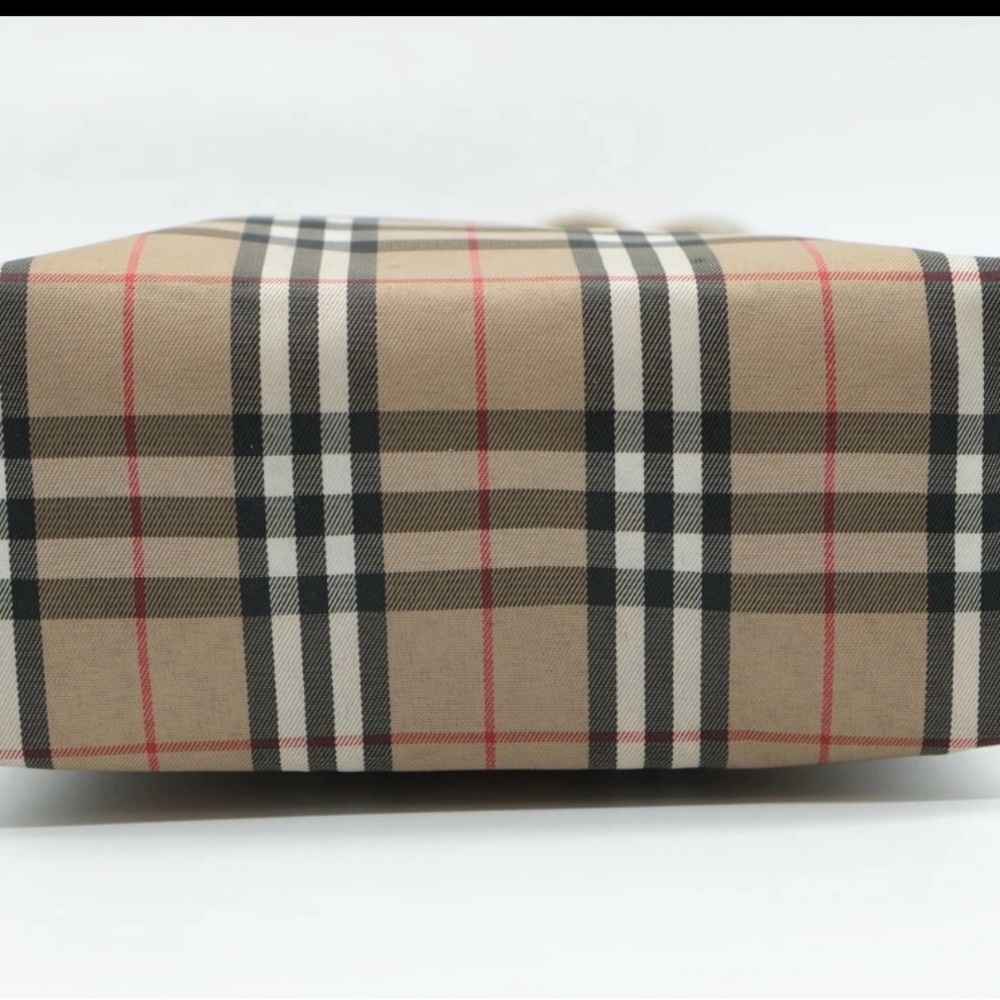 Burberry Beige Checkered Tote Bag - Picture 4 of 10
